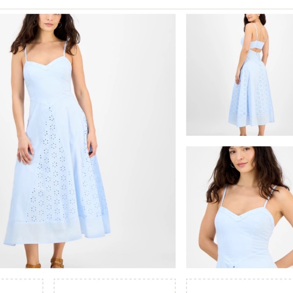 NEW And Now This Petite V-Neck Sleeveless Eyelet Maxi Dress XS petite - Picture 1 of 7